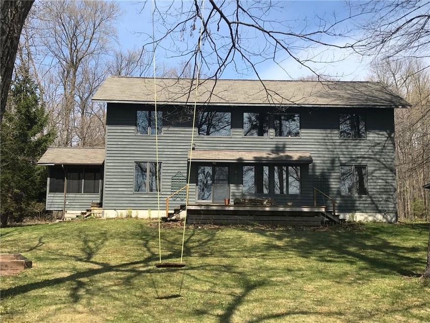 Lakeside deck and yard