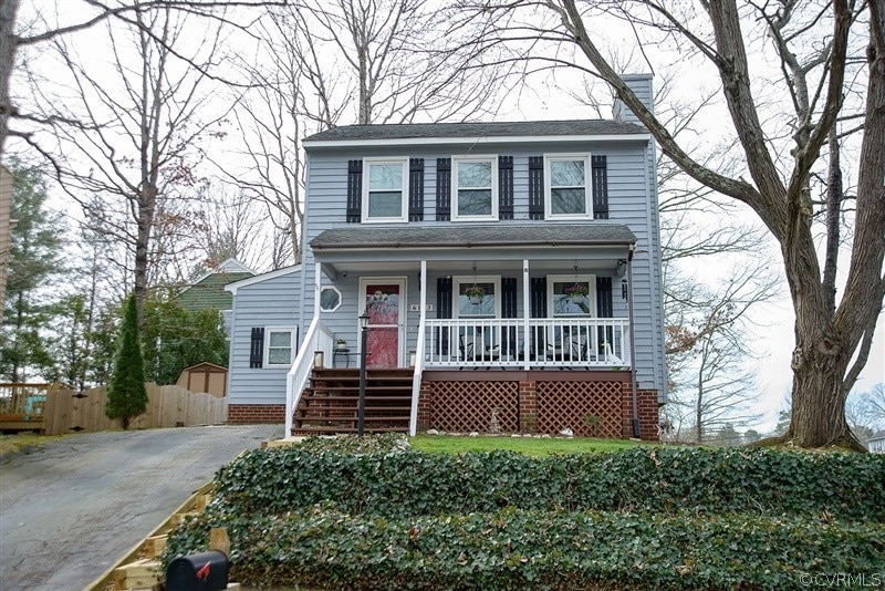 Front facade featuring covered porch