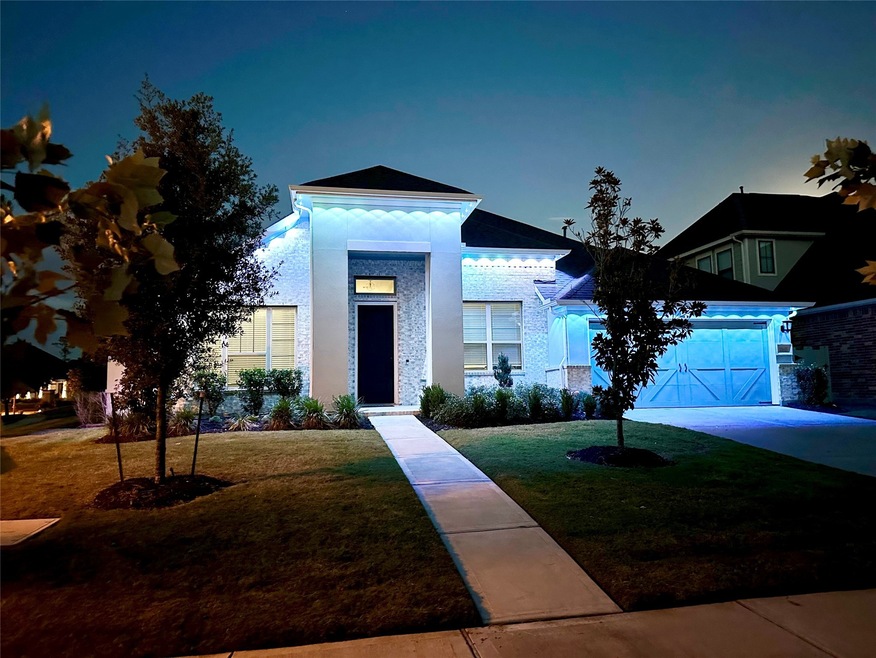 Welcome to modern and marvelous 1-story, living in a 3 bed & 3 full baths home nestled on a spacious corner lot with a breathtaking lake view. This home will check all your boxes boasting additional features such as a whole home generator, 220 plug for electric car charger, and a hot tub with a pergola. Experience the epitome of open-concept living/dining/breakfast plus a dreamy Chef's kitchen & must-see owners retreat w/spa-like oasis. Imagine the holiday's w/adjustable luminous exterior soffit lights!