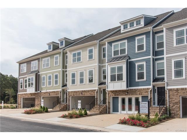 Photo taken of model home exterior.