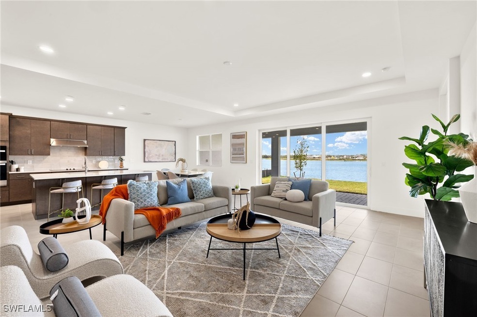 Great room living area with gorgeous water views