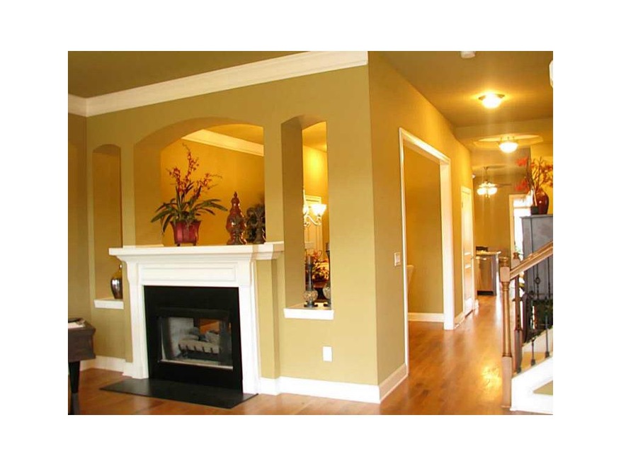 Living Room. Unigue architectural wall framing a s