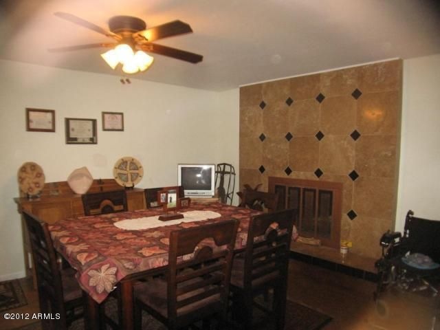 fairbrook dining area and fireplace