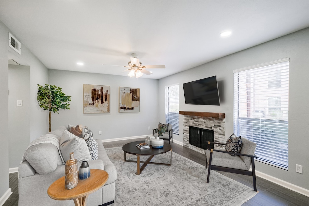 Living area, virtually staged for reference