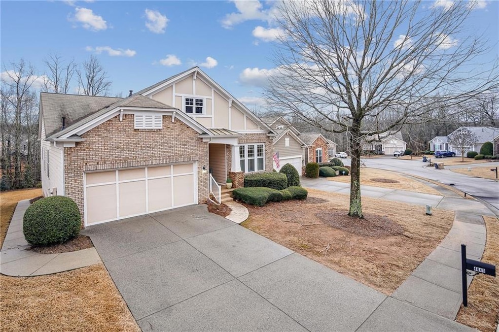 View of front of property featuring a garage