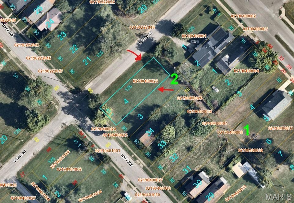 Aerial view of property's location