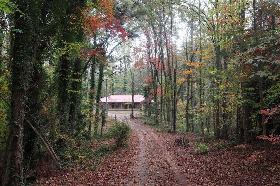 View of dirt / gravel driveway featuring a view of