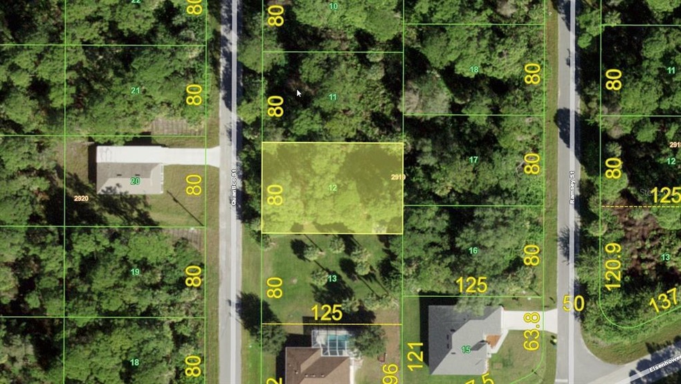 Standard 10,000 sq. ft. building lot.