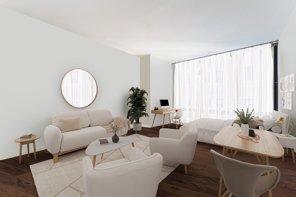 40 Broad Street Condominium apt 21C
Virtually staged with Bed toward window