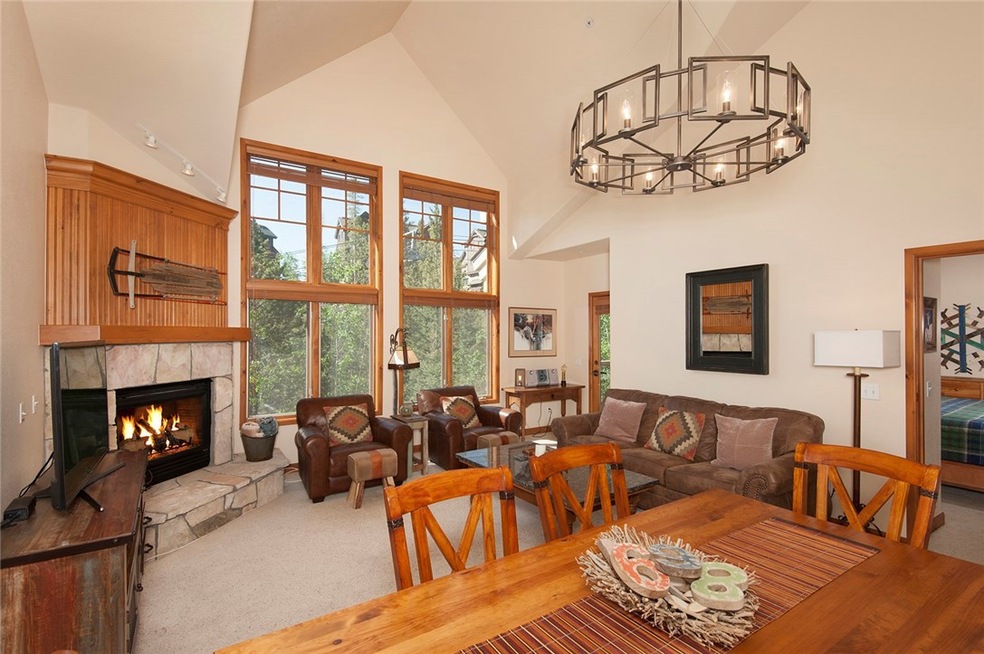 Dining area and Living Room with vaulted ceilings
