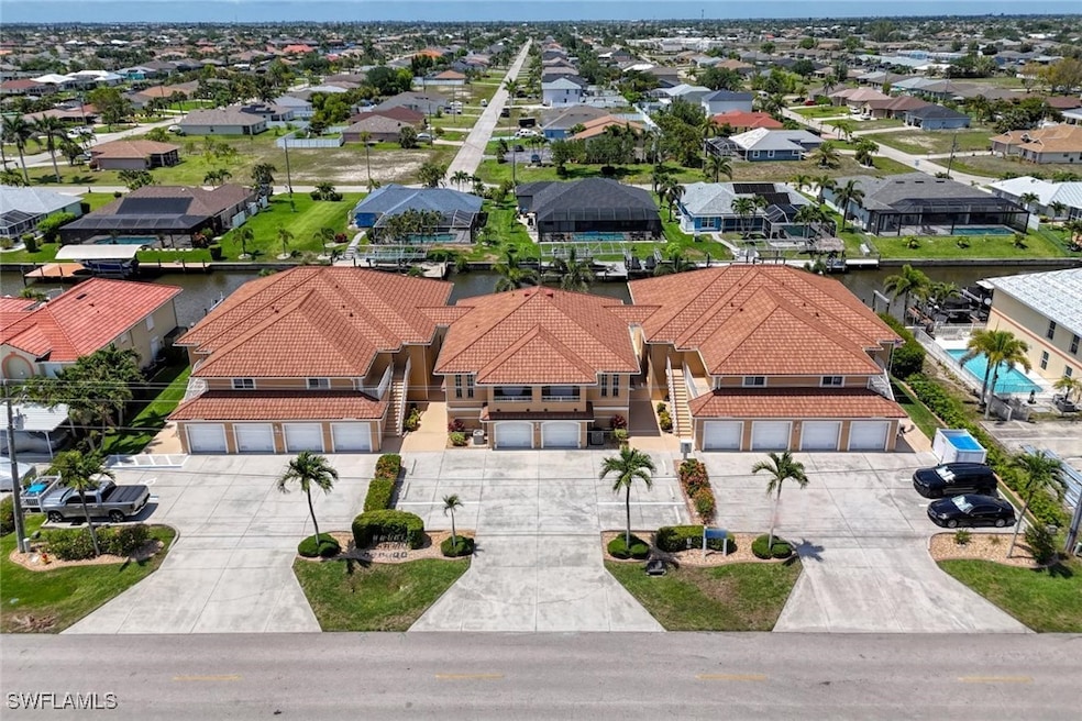 Aerial perspective of suburban area