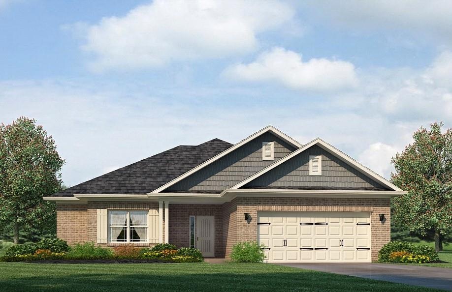View of front of home with brick front elevation A