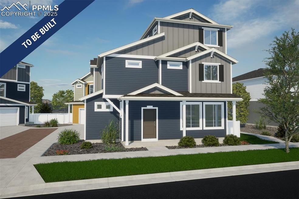 View of front facade with board and batten siding,