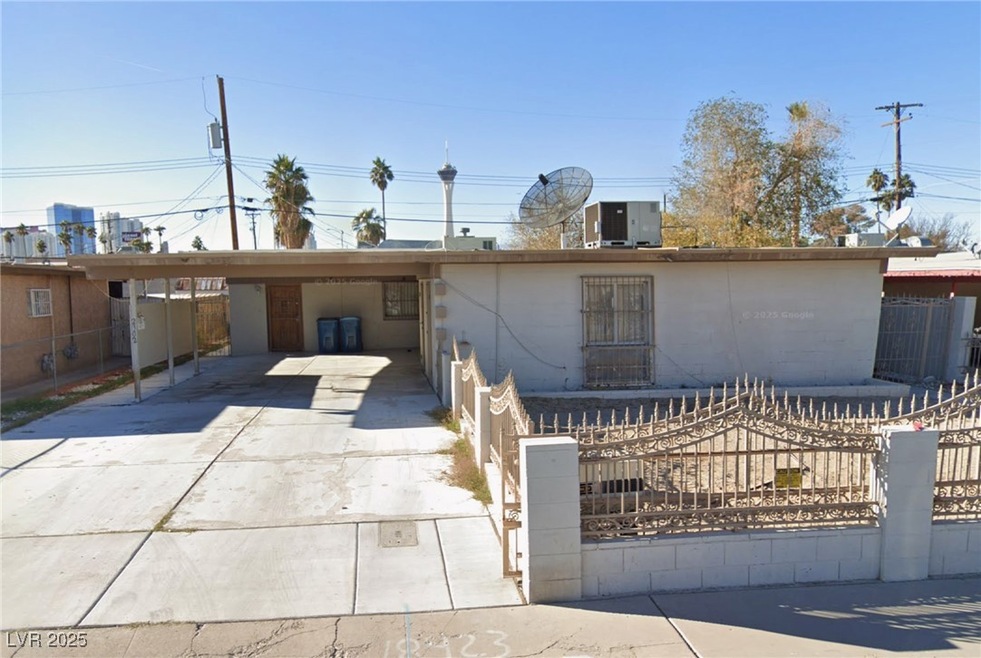 View of front of property with a fenced front yard
