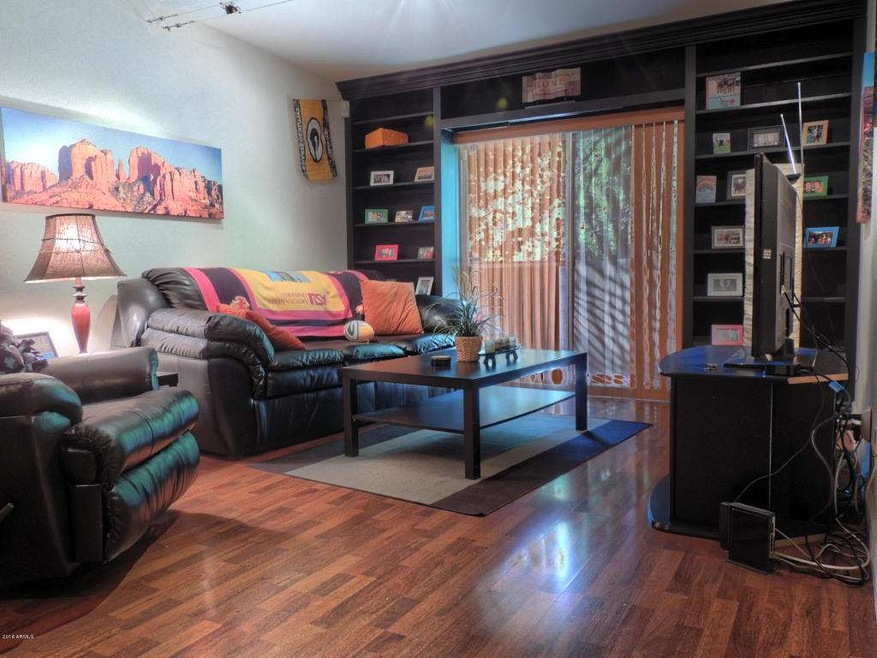 Family Rm w/ built in bookshelves