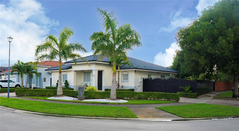 Corner property with two double-gate entries.   On