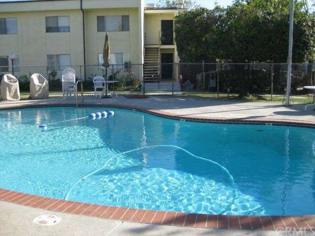 View of front of unit over pool