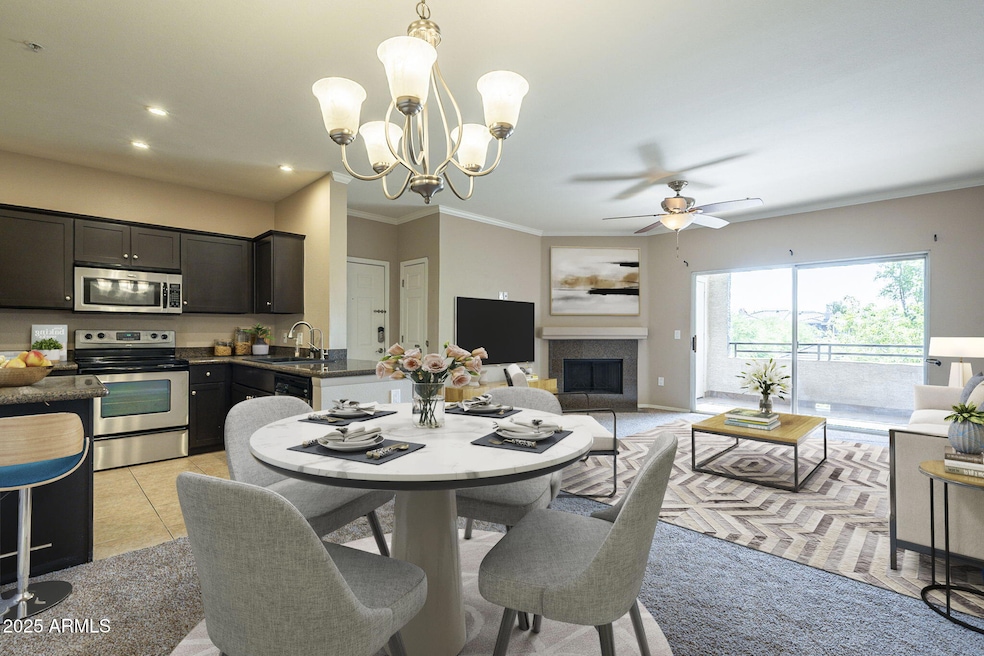 Main living area staged