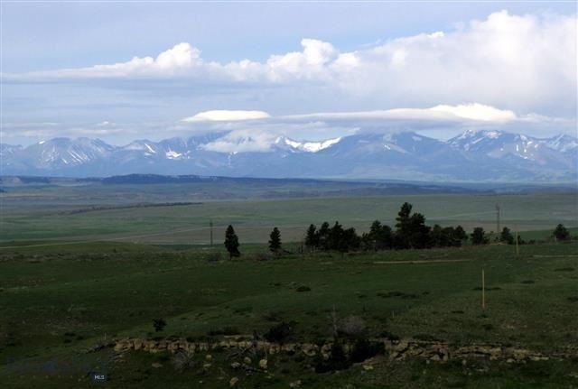 Looking west towards the Crazy Mountains from atop