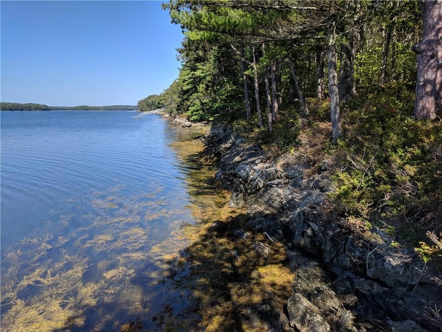 Rocky shore line looking north