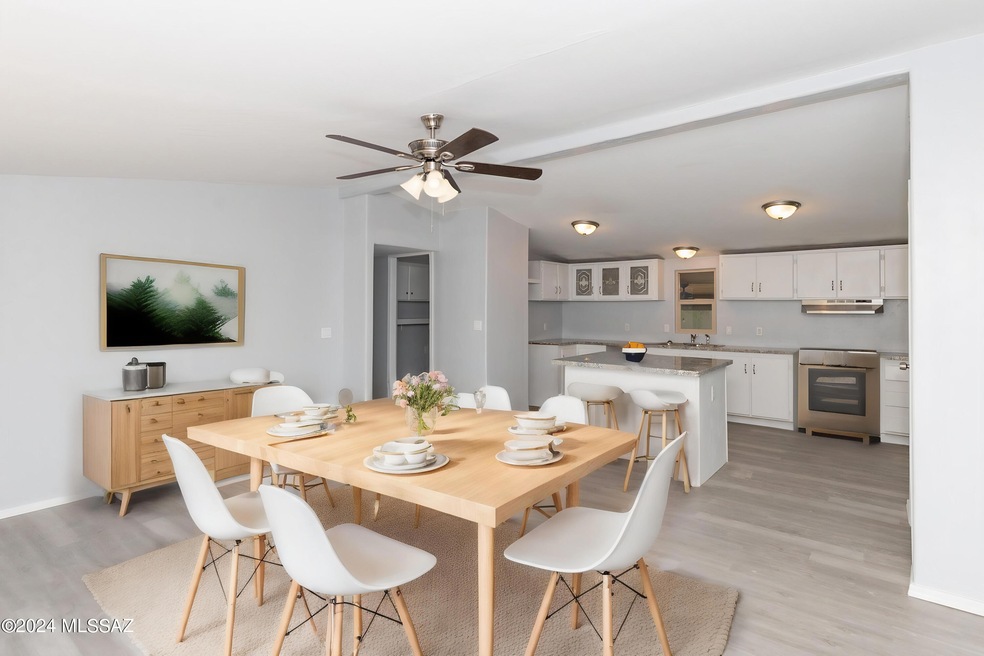 Dining room staged virtually