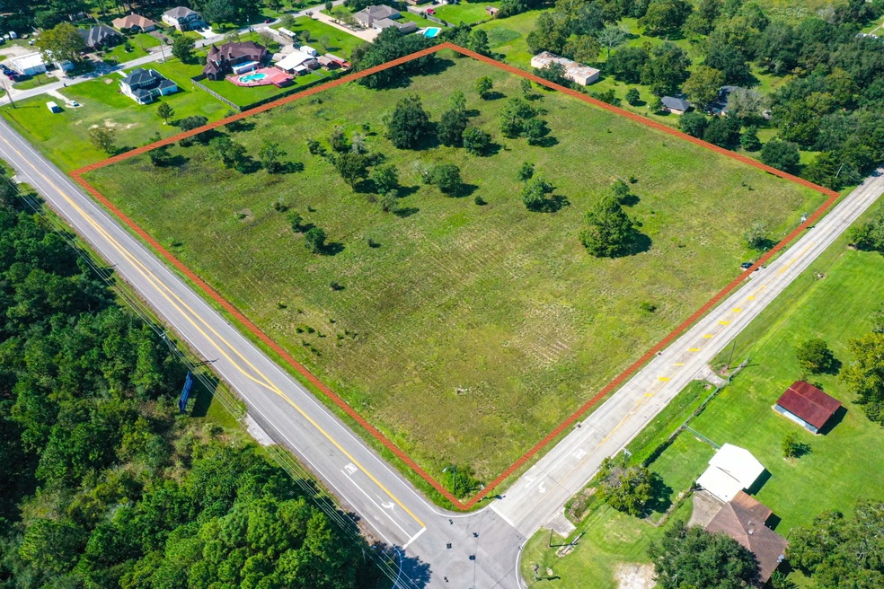 Aerial view showing corner of FM519 (Main Street)
