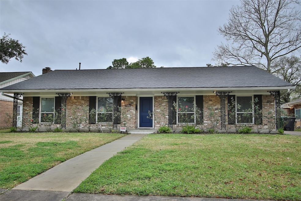 Stately front elevation...