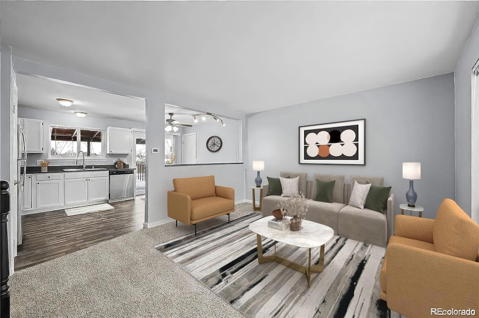 Virtually staged lower main level family room