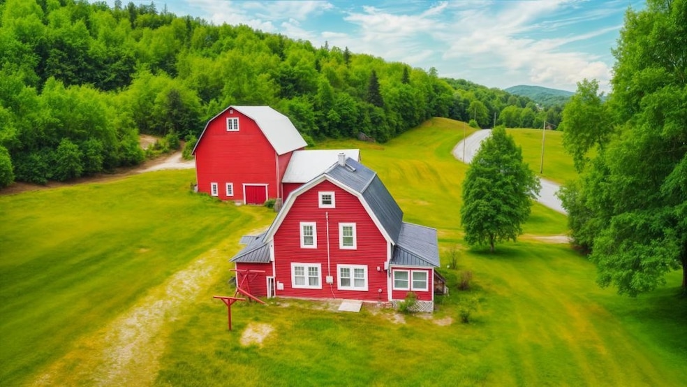 Behind the barn