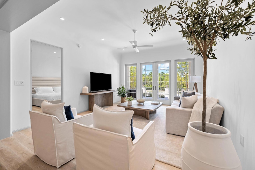 Living room with doors out to patio
