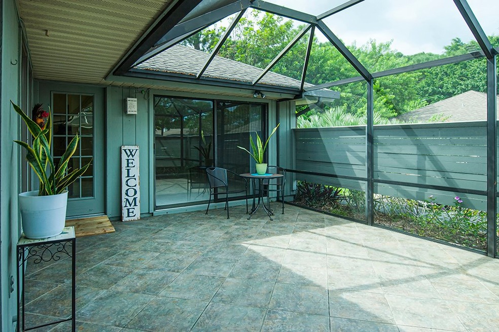 Private fenced patio area