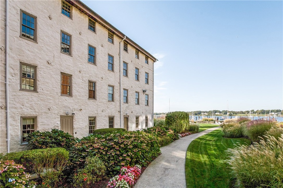 Door to gardens and waterfront