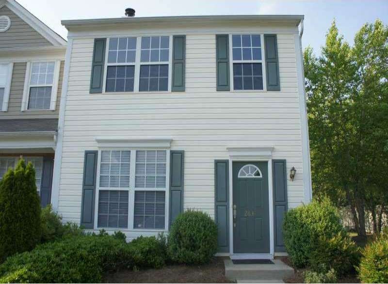 Exterior Front. Two Story Traditional end unit Tow