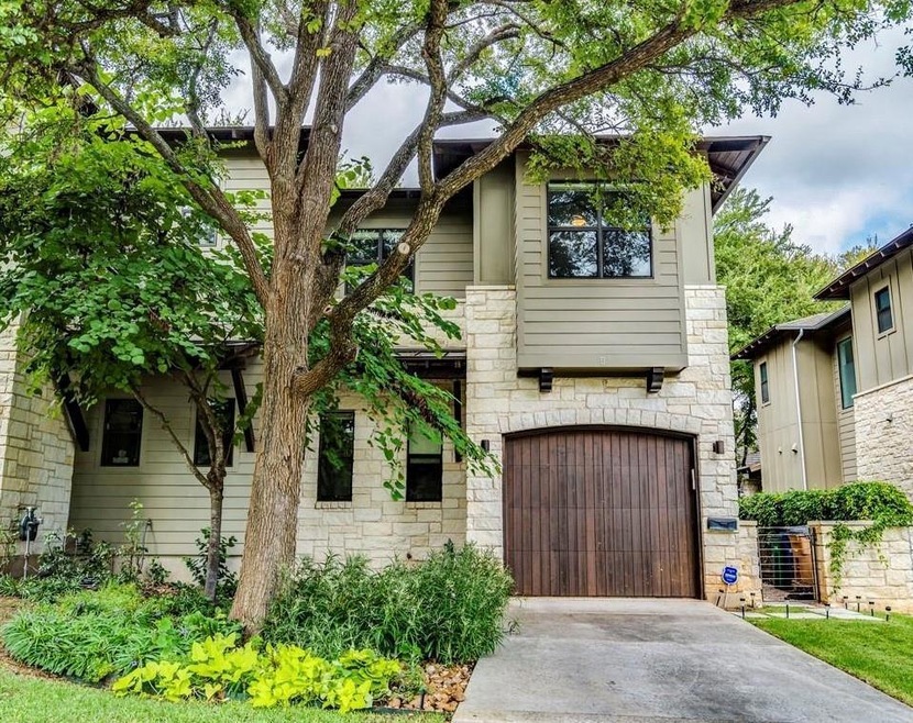 View of front of house featuring an attached gara