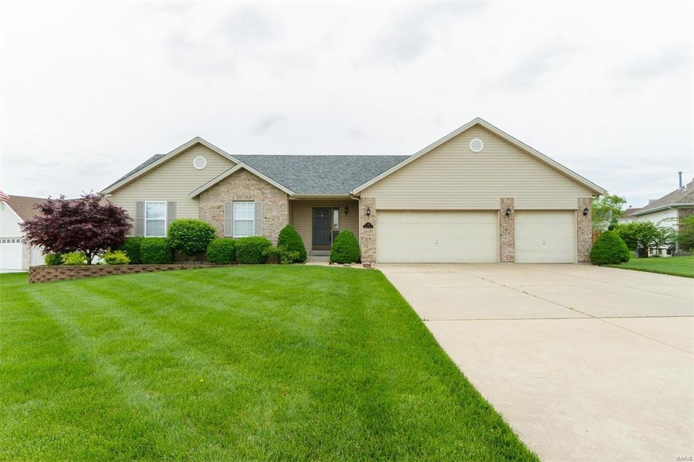 Front Elevation with 3 Car Garage