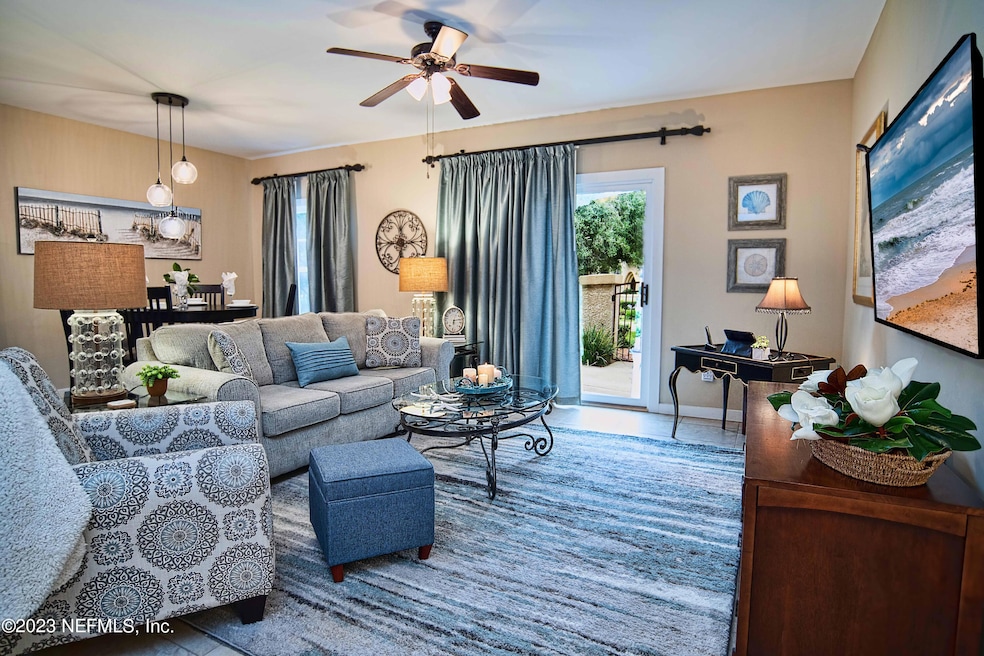 Living area to Dining & Private Patio