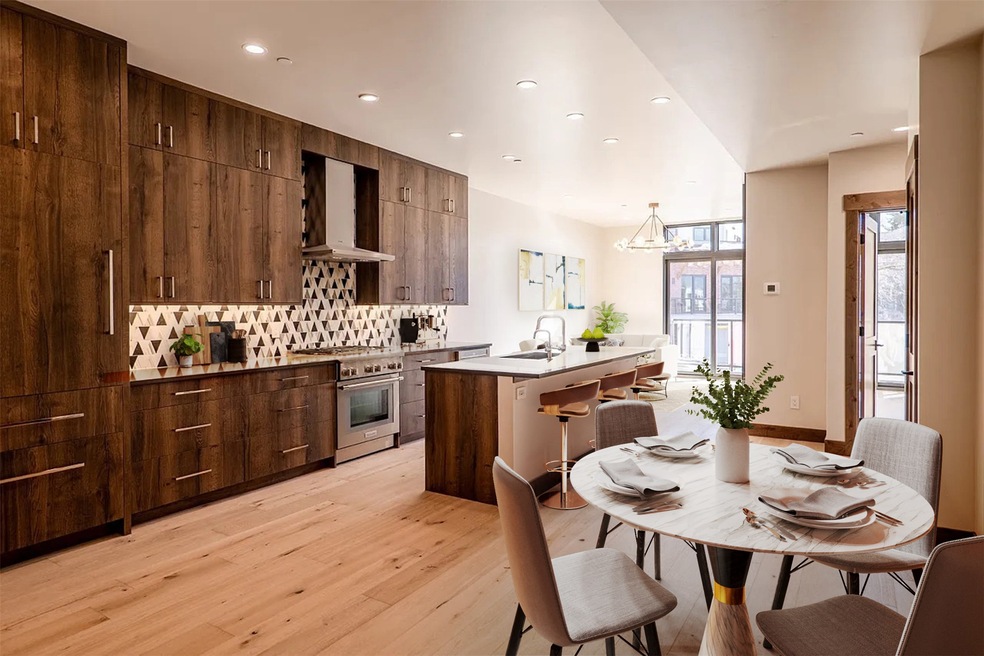 Virtually staged kitchen/dining space
