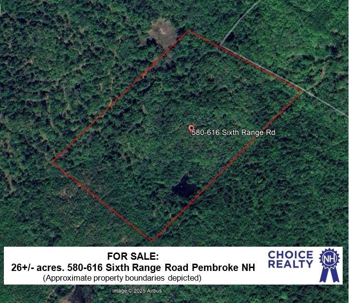 Aerial map with approximate boundary