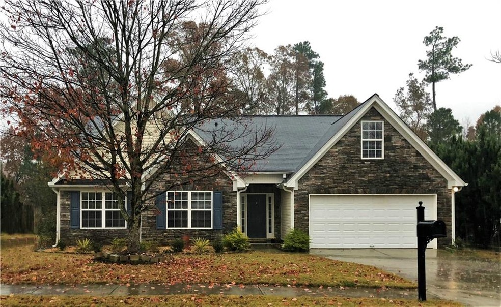 Great stacked-stone front provides great curb appe