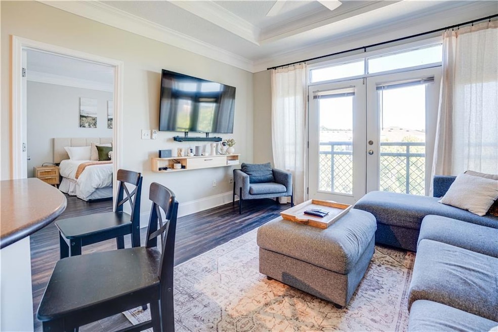 Living room with crown molding