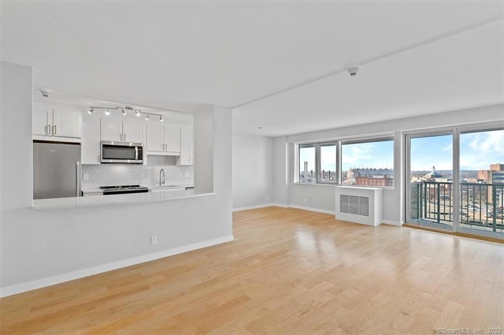 Open floor plan and wall of windows