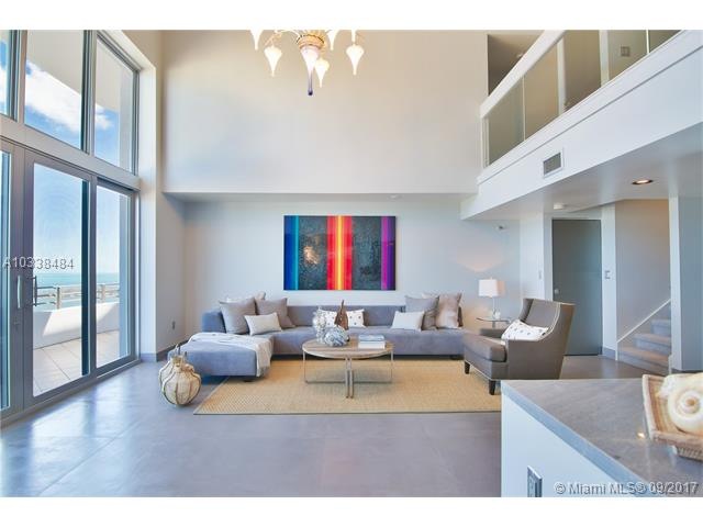 Two story living room
