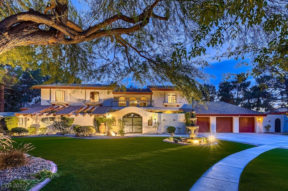 A classic Mediterranean style home situated on a l