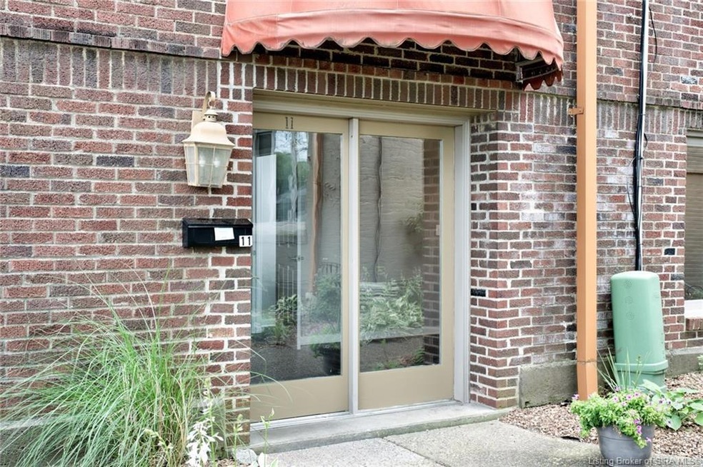 Glass French doors to townhouse