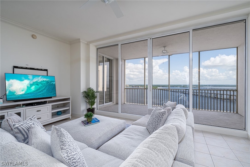 Great Room overlooking the Caloosahatchee River. A