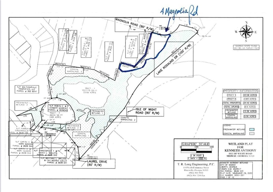 The highlighted area is the 2 acre buildable lot.