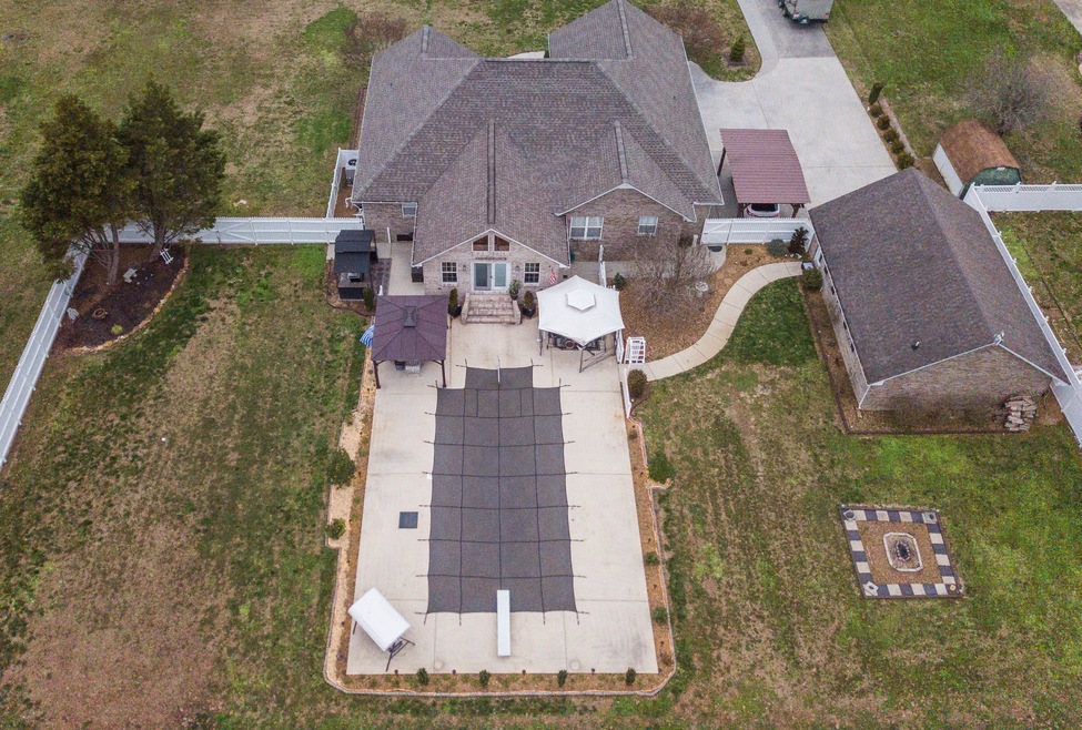 The backyard is level and fully fenced.