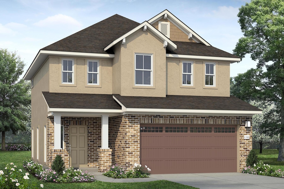 Craftsman inspired home featuring stucco siding, 
