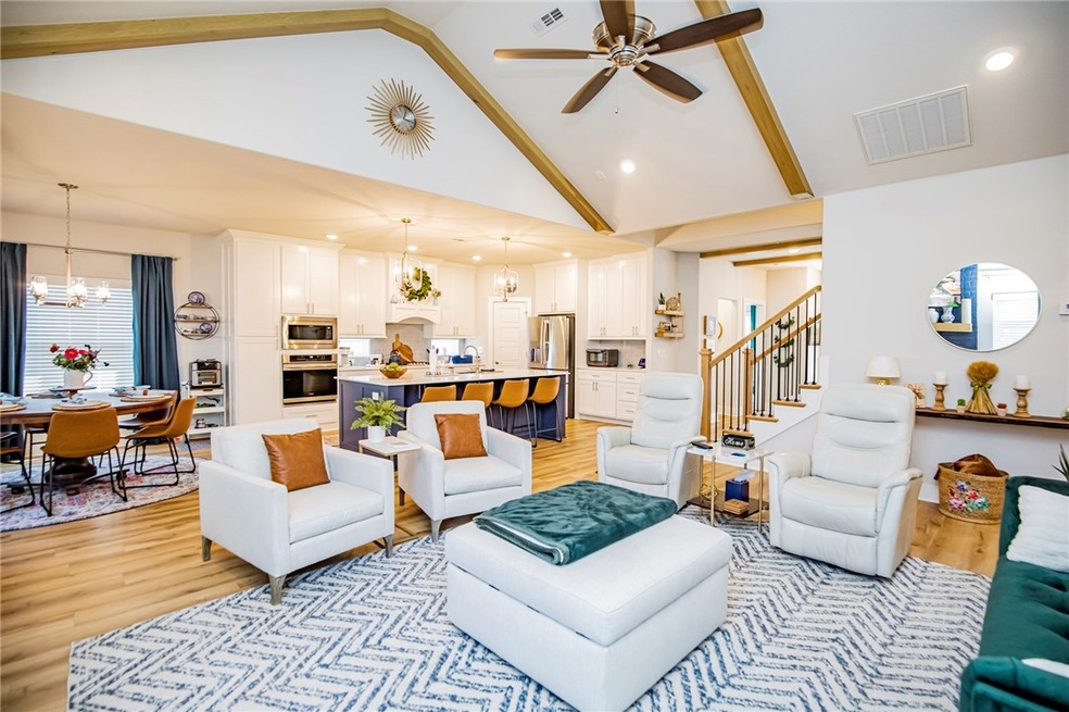 Open living concept. Living room, eating area and