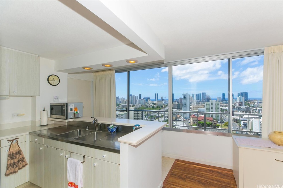 Beautiful city views from your kitchen & living room